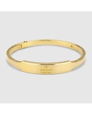 Gucci Bracelet Rigide Avec Cristal Trademark, Taille - Mettallic
