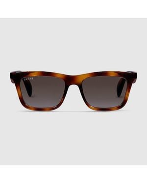 Gucci Rectangular Frame Sunglasses - Brown