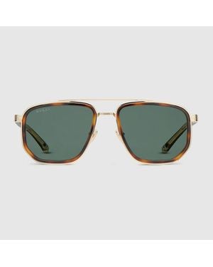 Gucci Navigator Frame Sunglasses - Brown