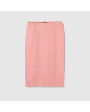Gucci Gg Silk Jacquard Skirt, Ready-To-Wear - Pink