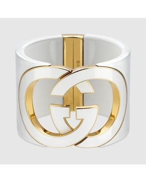 Gucci Bracelet Manchette Interlocking, Taille - Métallisé