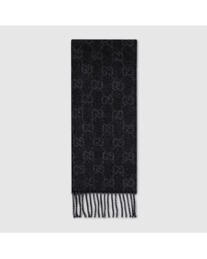 Gucci Reversible Wool Cashmere Scarf - Black