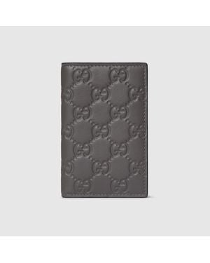 Gucci Gg Emblem Card Case - Grey