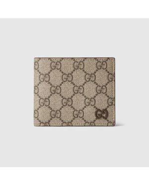 Gucci Cartera Dos Pliegues, Gg E Interior Marrón - Neutro