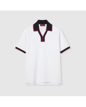 Gucci Cotton Piquet Polo Shirt - White
