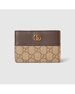 Gucci Bi-colour Gg Marmont Small Wallet - Natural