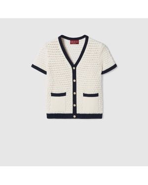 Gucci Cárdigan De Croché De Algodón Fino, Talla - Blanco