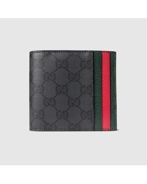 Gucci Bi-Fold Wallet With Web Card Slots - Black