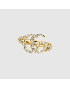 Gucci Gg Marmont Crystal Ring - Metallic