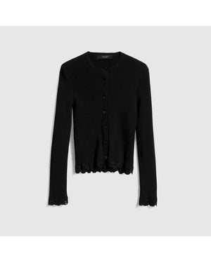 Gucci Fine Matte Viscose Rib Cardigan, Size M, Ready-To-Wear - Black