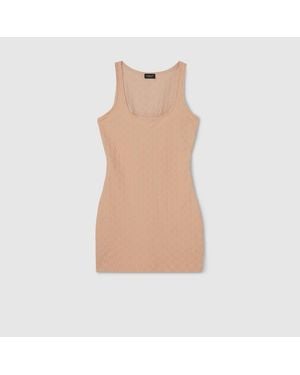 Gucci Vestido De Jacquard De Punto Con Gg, Talla - Neutro