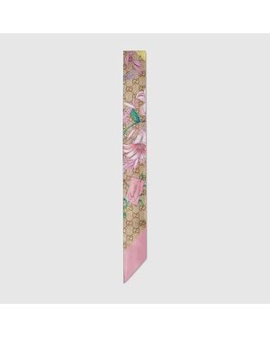 Gucci Cinta De Seda Estampada - Rosa
