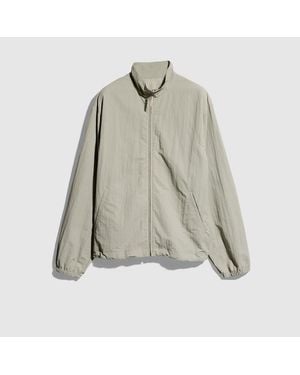 Gucci Froissé Nylon Faille Zip Jacket With Embroidery, Size 54, Ready-To-Wear - Grey