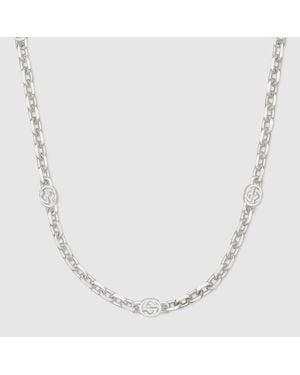Gucci Ybb759703001 - 925 sterline d'argento - necklace in sterling silver with interlocking g logo - Metallizzato