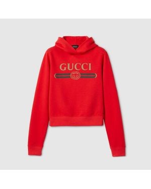 Gucci Cotton Jersey And Cashmere Sweatshirt With Print - Red