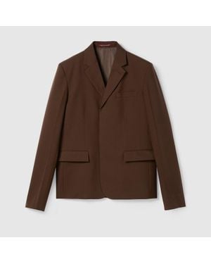 Gucci Jackett Aus Wolle Mit Prägung, Grösse - Braun
