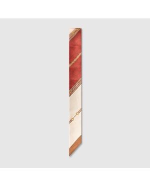 Gucci Ruban En Twill De Soie Imprimé - Weiß