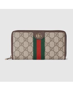 Gucci Ophidia Wallet With Zipper - Metallic