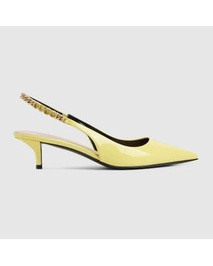 Gucci Zapato De Salón Signoria Con Talón Descubierto, Talla - Metálico