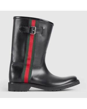 Gucci Stivale Uomo Con Nastro Web, Taglia - Nero