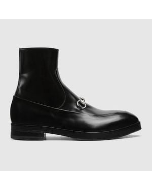 Gucci Horsebit Ankle Boot, Leather - Black