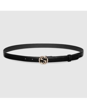 Gucci Cintura Con Fibbia Incrocio Gg, Taglia 100 - Nero