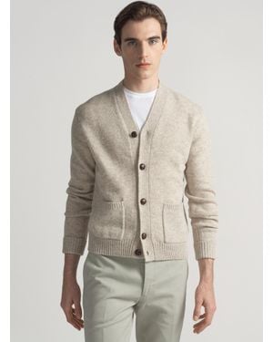 Gutteridge Strickjacke Aus Shetlandwolle - Natur