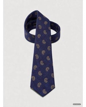 Gutteridge Bedruckte Wollkrawatte Mit Paisley-Muster - Blau