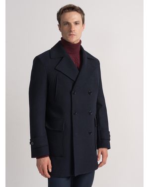 Gutteridge Peacoat En Mezcla De Lana Con Bolsillos De Parche - Azul