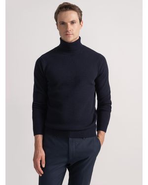 Gutteridge Rollkragenpullover Aus Merinowolle - Blau