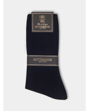 Gutteridge Calcetines Largos De Hilo Lisle, Talla - Negro