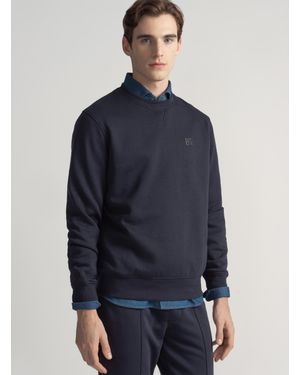 Gutteridge Sudadera Con Cuello Redondo Y Logotipo De Goma Gt01 - Azul