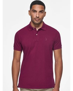 Gutteridge Polo Clásico De Piqué, Talla - Morado