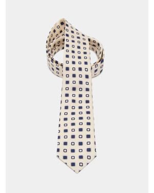 Gutteridge Corbata De Sarga De Seda Estampada - Blanco