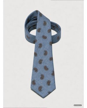Gutteridge Bedruckte Wollkrawatte Mit Paisley-Muster - Blau