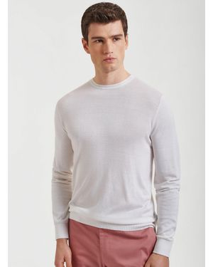 Gutteridge Pullover Mit Rundhalsausschnitt Aus Seide Und Baumwolle - Weiß