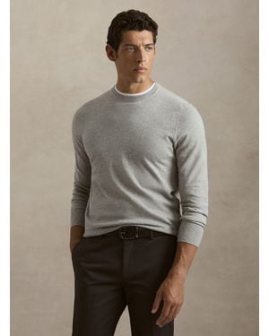 Gutteridge Pull Col Rond En Coton, Soie Et Cachemire - Marron