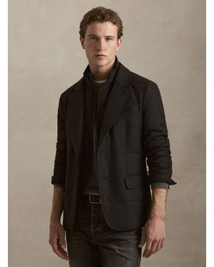 Gutteridge Wattiertes Sakko Aus Wollmix-Flanell Mit Westeneinsatz - Braun