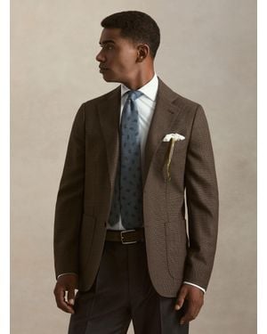 Gutteridge Veste En Laine Hopsack - Marron
