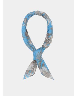 Gutteridge Fular De Lino Con Estampado Floral - Azul