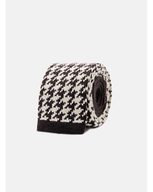 Gutteridge Corbata De Punto De Lana Pied De Poule, Talla - Negro