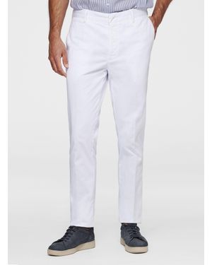 Gutteridge Pantalón Slim Fit De Sarga Elástica, Talla - Blanco