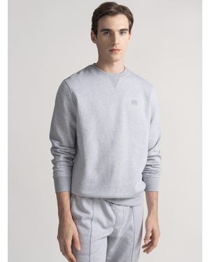 Gutteridge Sudadera Con Cuello Redondo Y Logotipo De Goma Gt01 - Gris