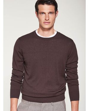 Gutteridge Pullover Mit Rundhalsausschnitt Aus Baumwolle, Seide Und Kaschmir - Braun