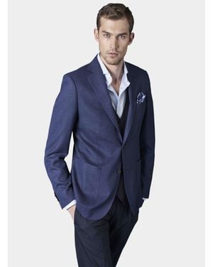 Gutteridge Jacke Aus Reiner Wolle Mit Mikrotextur - Blau