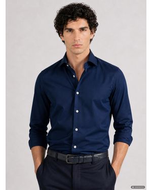 Gutteridge Camisa De Sarga De Algodón - Azul