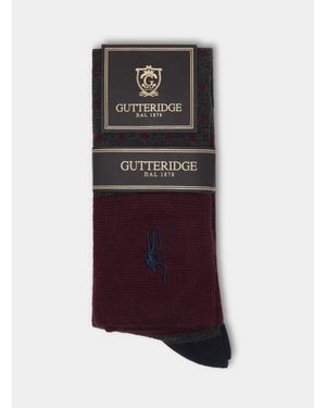 Gutteridge Gestreifte Und Gepunktete Lange Socken Mit Stickerei - Mehrfarbig