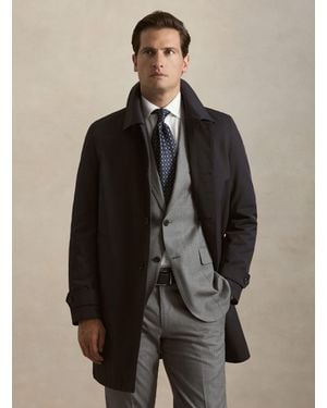 Gutteridge Imperméable Simple Boutonnage Rembourré En Mélange De Coton - Marron