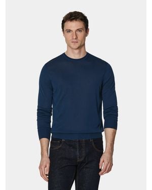 Gutteridge Rundhals-Pullover Aus Baumwolle Und Seide - Blau
