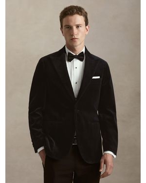 Gutteridge Americana De Esmoquin Para Traje De Terciopelo - Negro